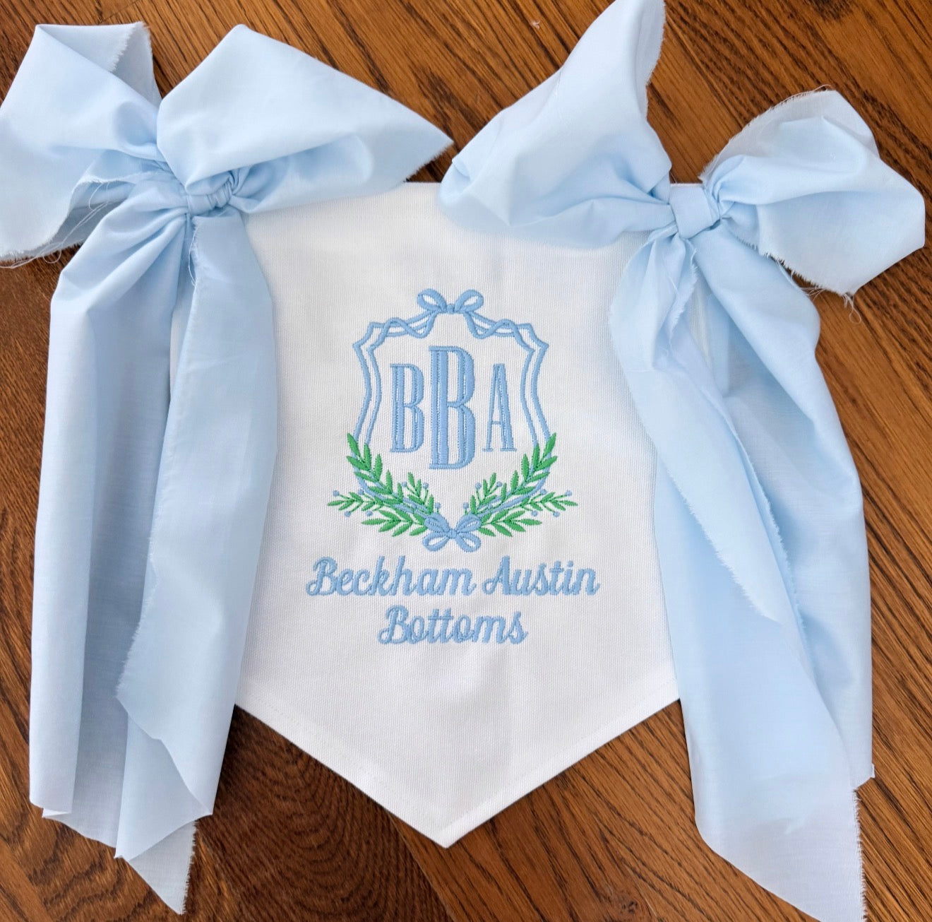 Handmade Baby Banner with Crest and Monogram