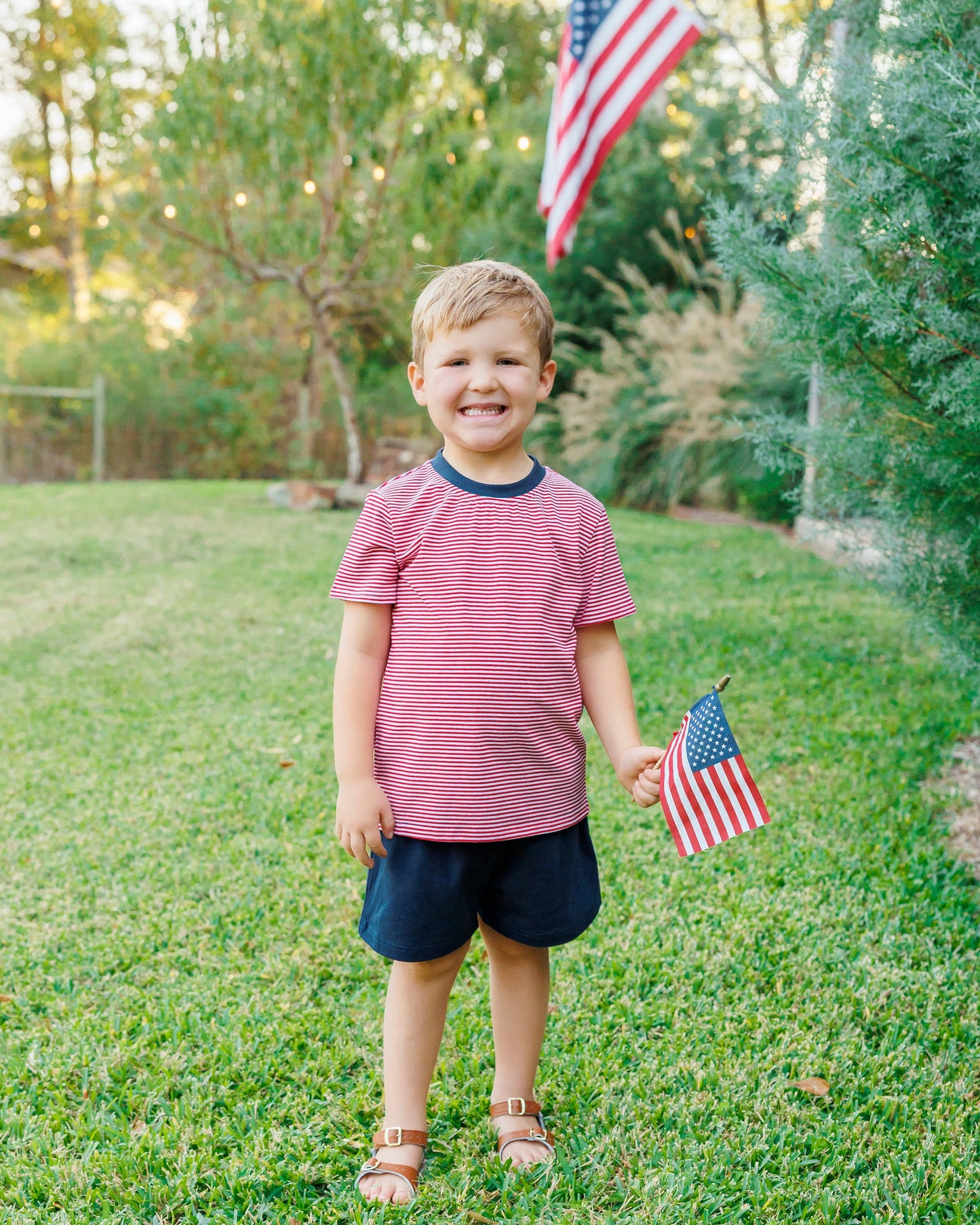 Avery Short Set - Red Stripe and Navy
