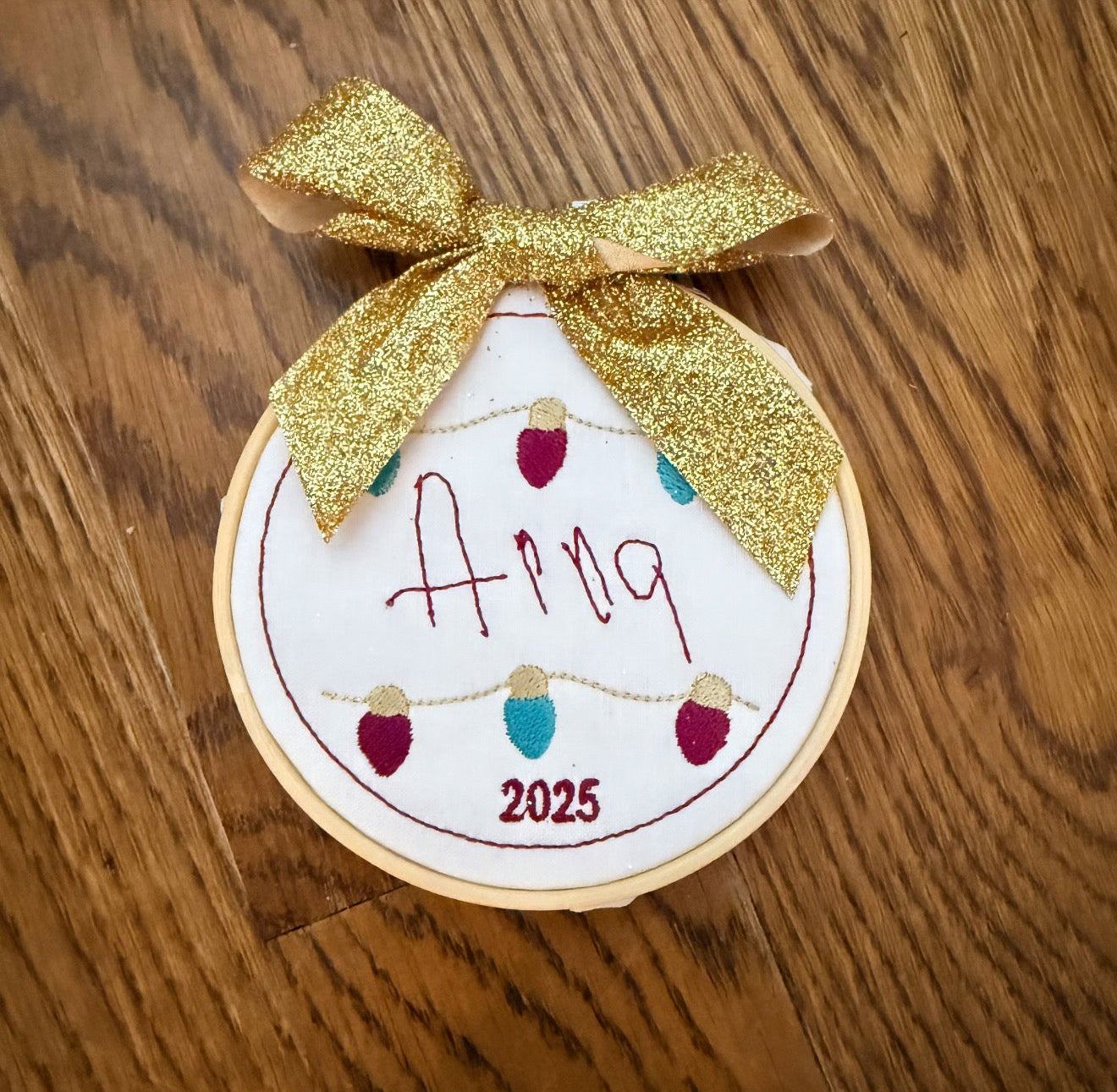 🎄 Custom Embroidered Christmas Ornament – Personalized Keepsake for 2025 🎄 Jewel Tones