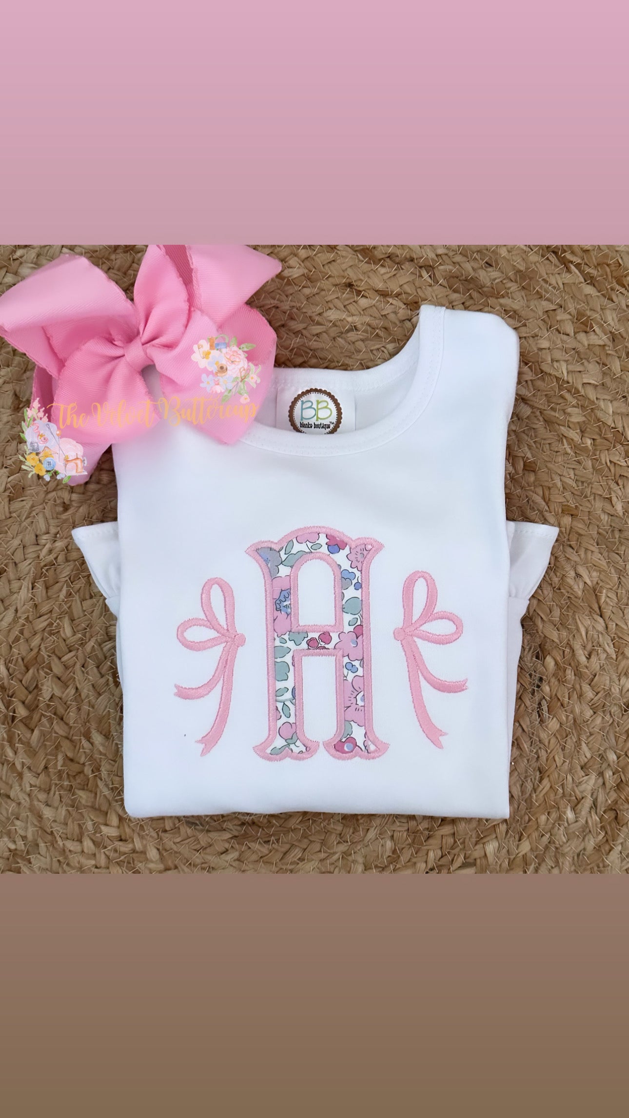 Applique Initial with Bow Sides