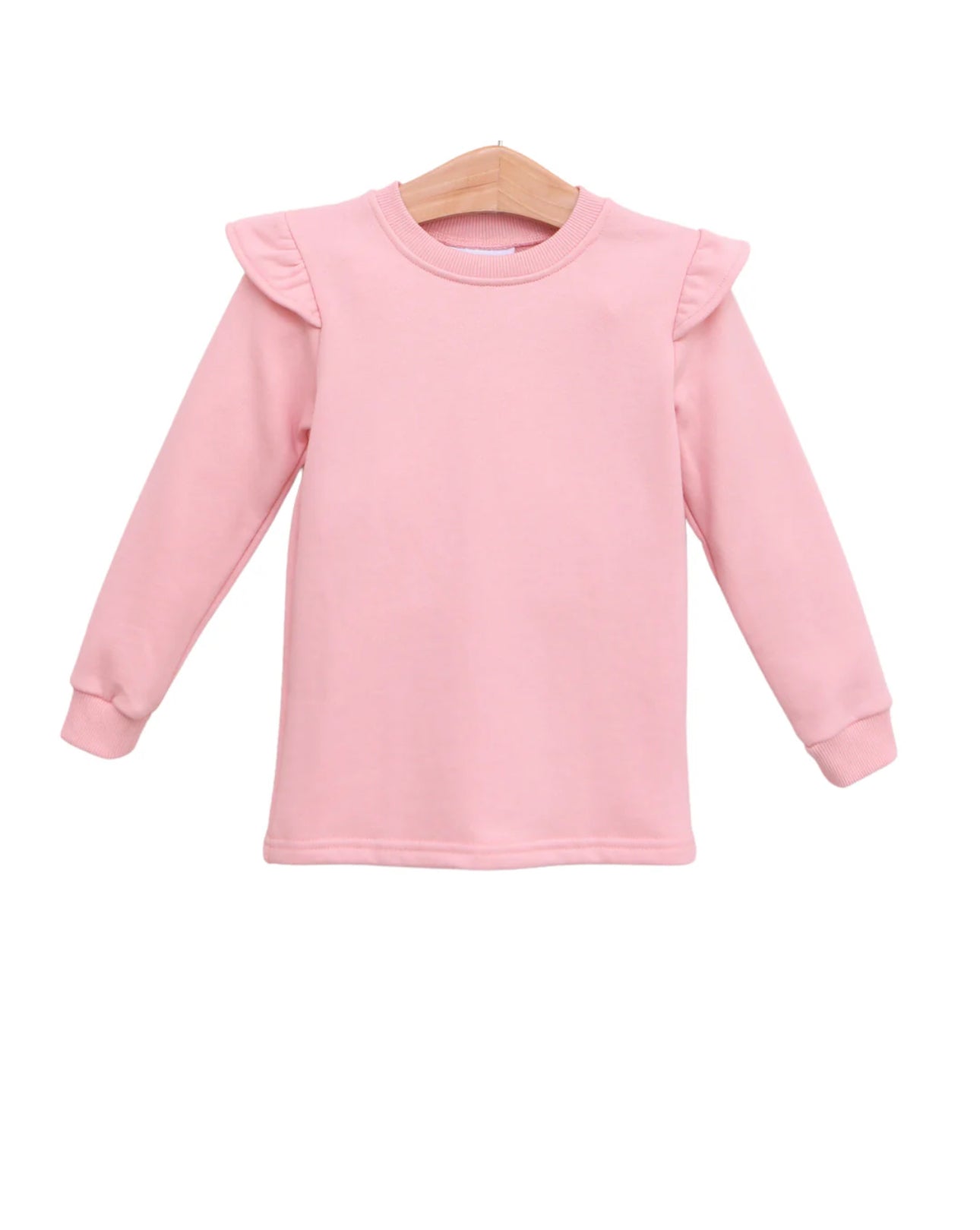 French Terry Ruffle Shoulder Sweatshirt - 3 Color Options