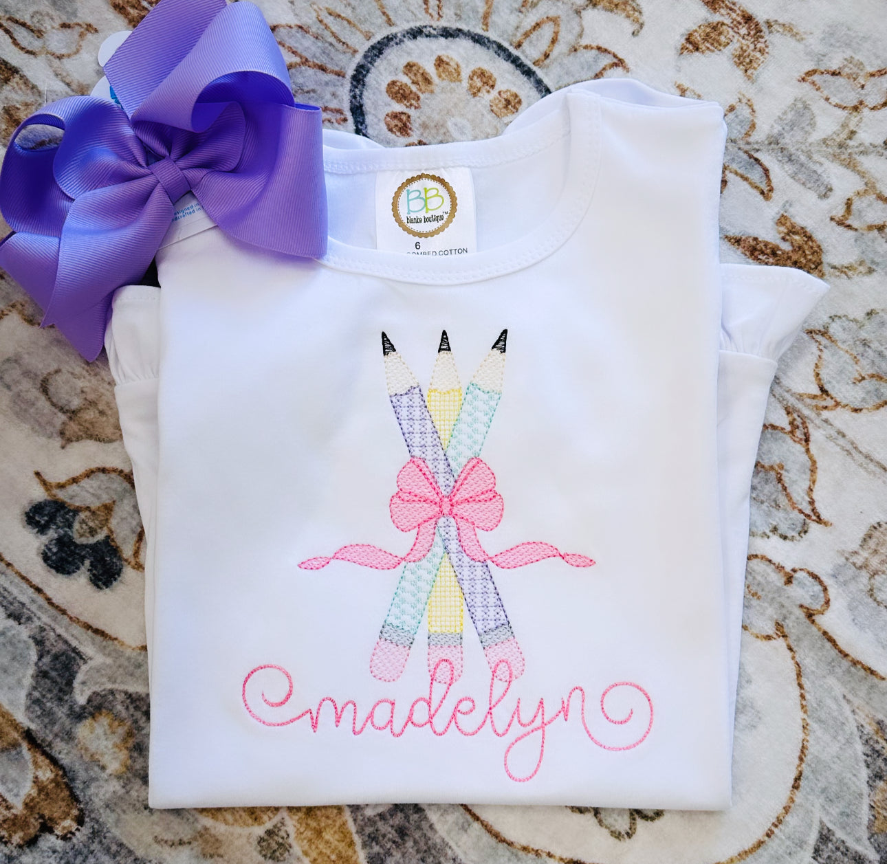 Back to School Pencil Trio with Bow