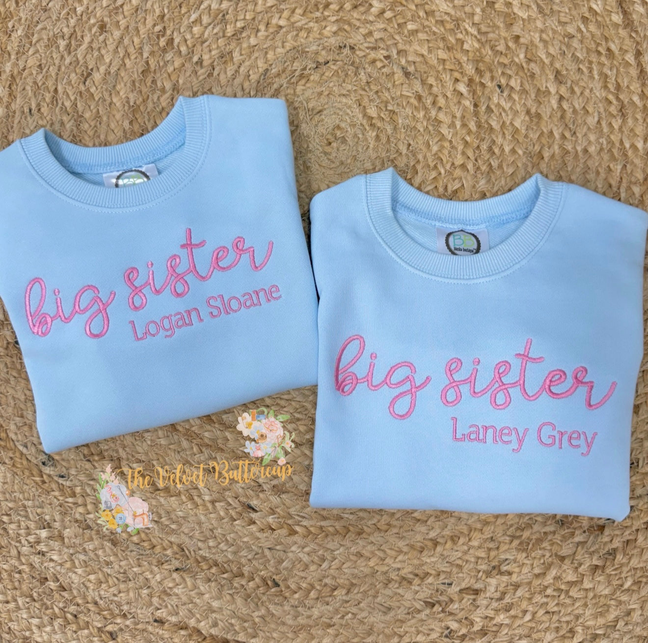 Big Sister Embroidered Sweatshirt or Tee with Name