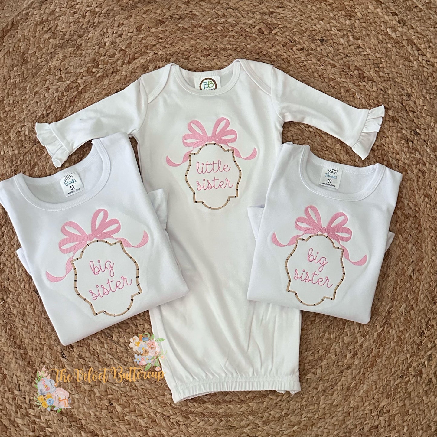Big Sister Embroidered Shirt with Bow