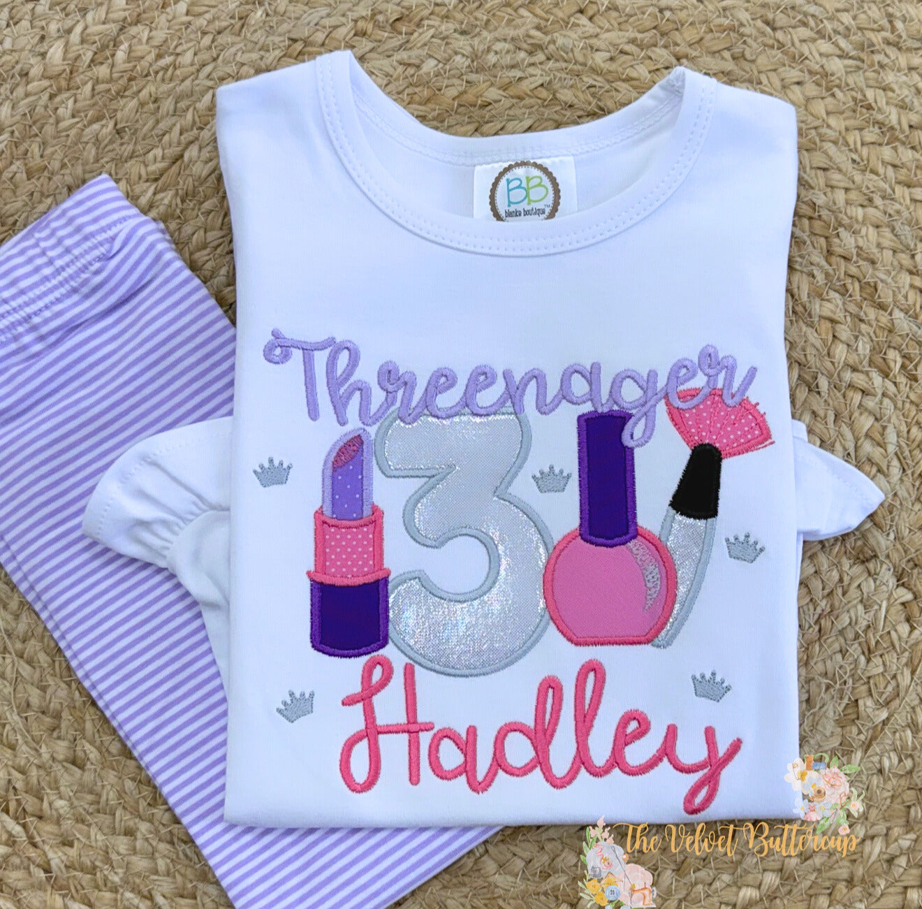 Threenager Applique Birthday Shirt