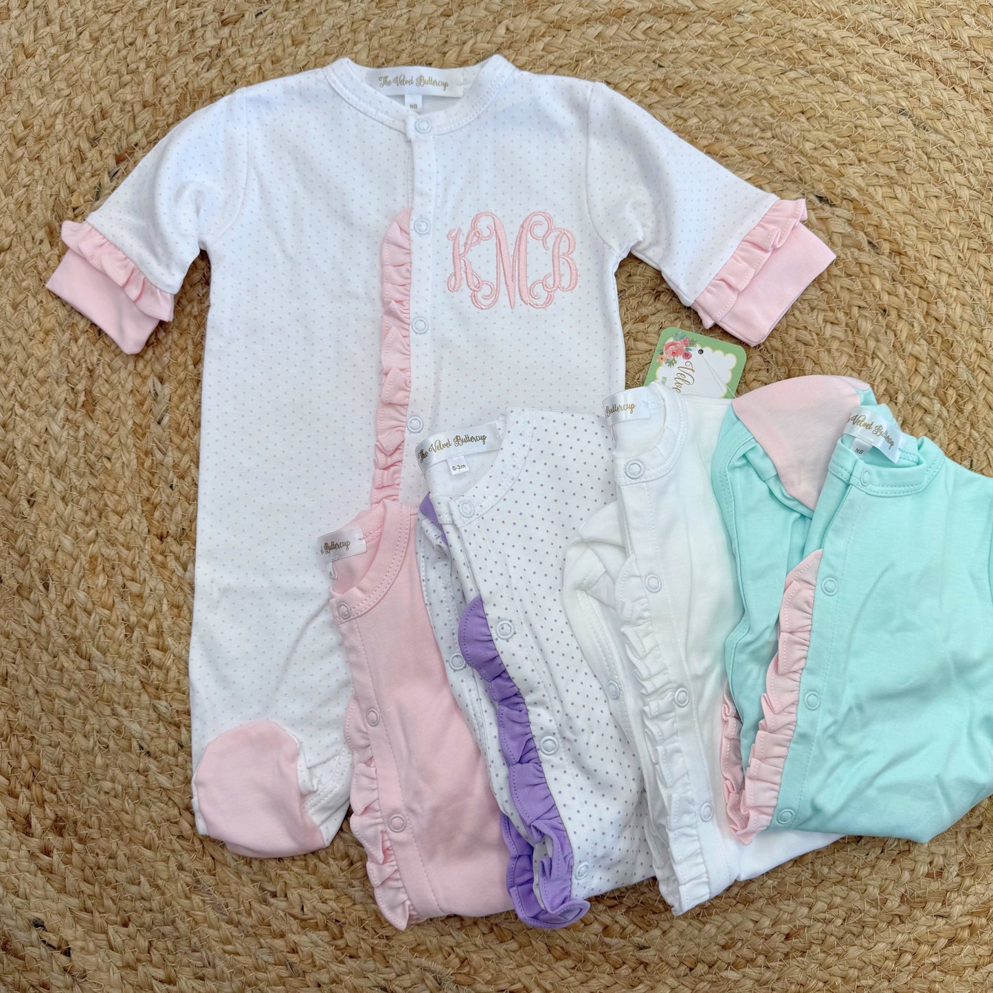 Ruffle Pima Cotton Baby Footie