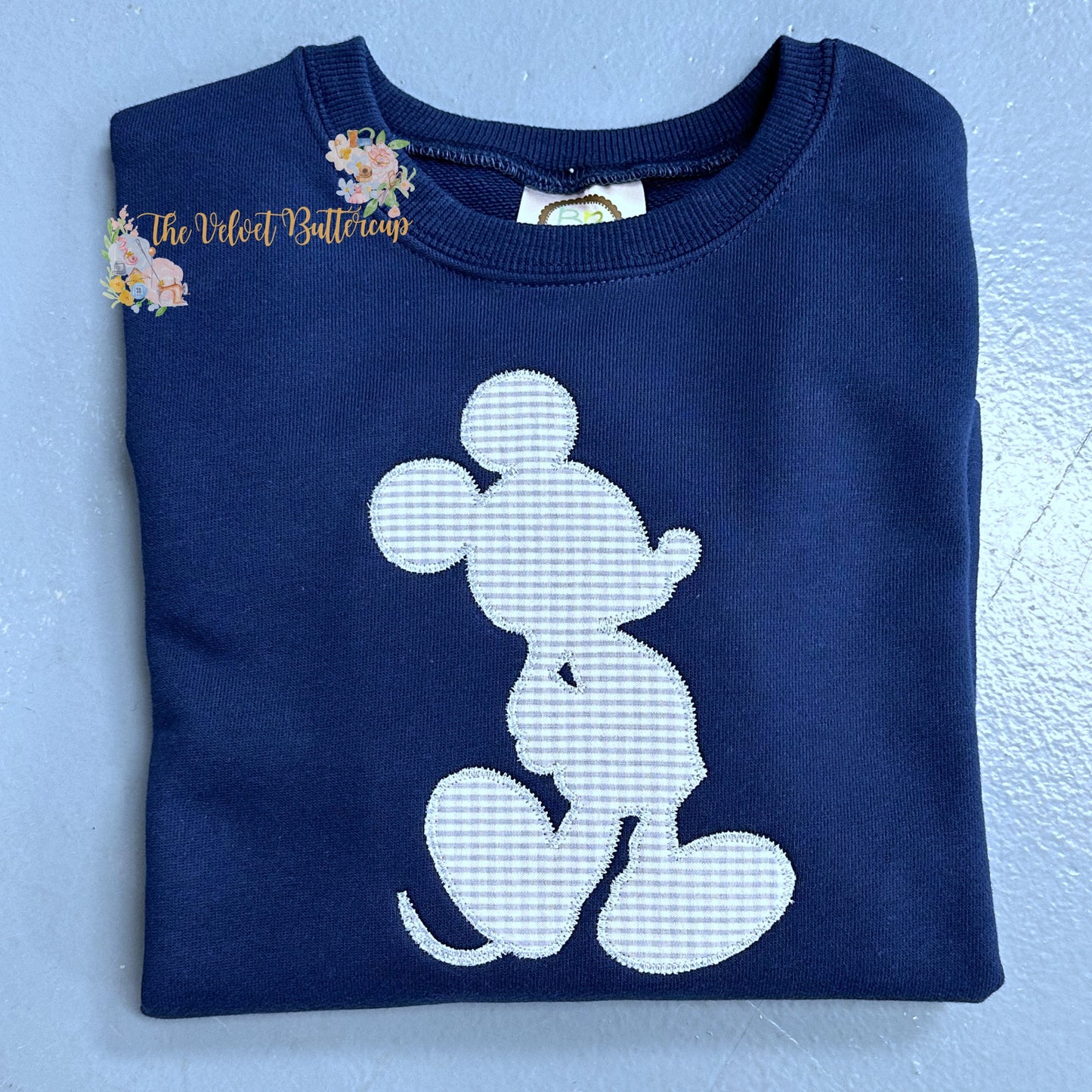 Mickey Mouse Silhouette Applique Sweatshirt with Optional Embroidered Name