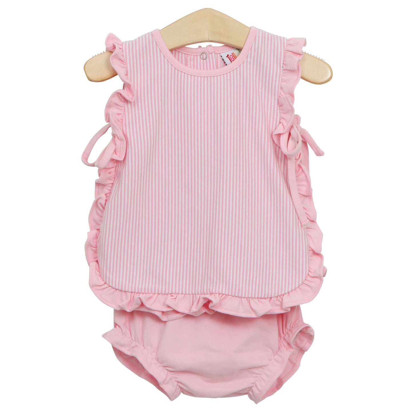 Lou Lou Diaper Set - Light Pink Stripe