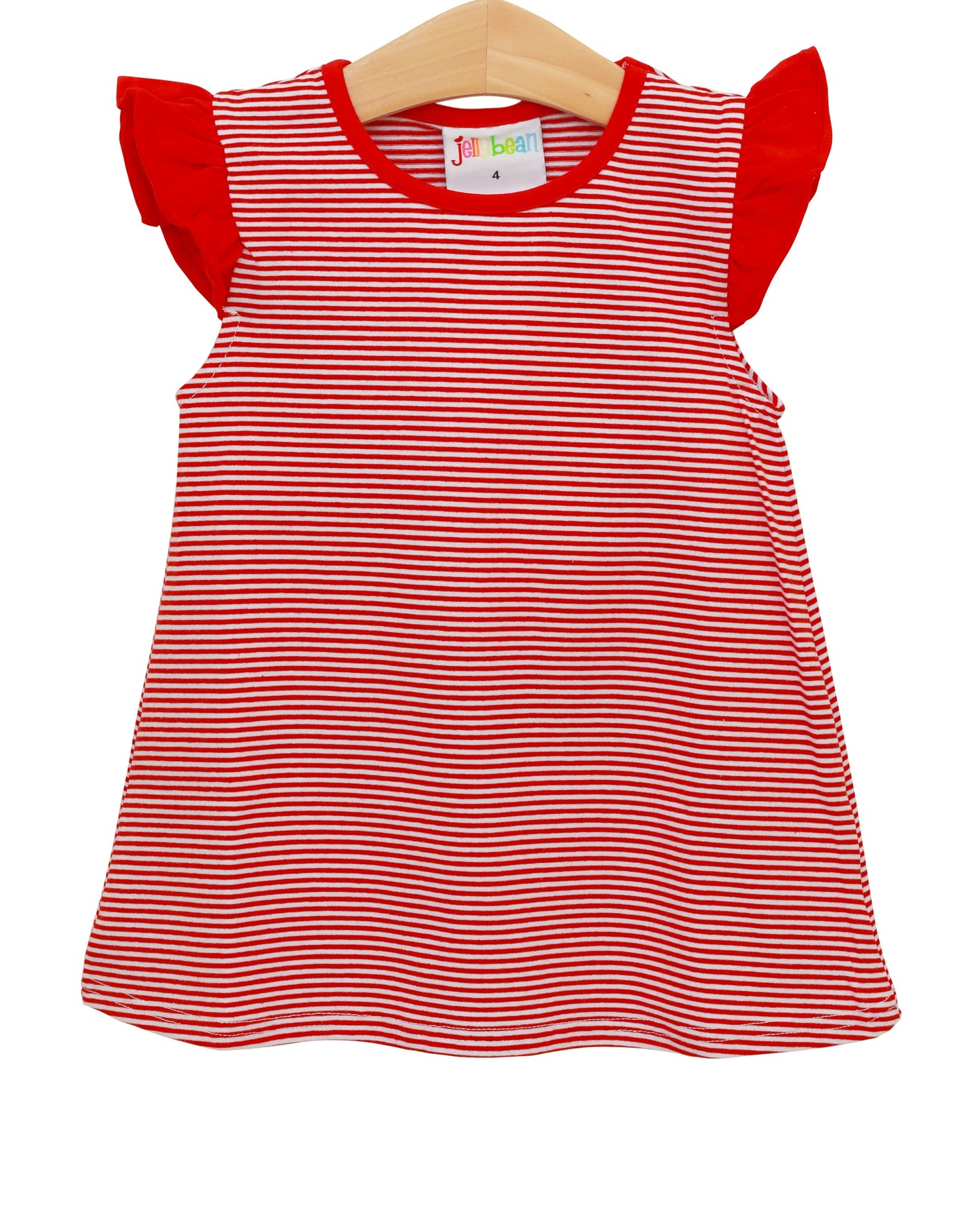 Olivia Flutter Top - Red Stripe