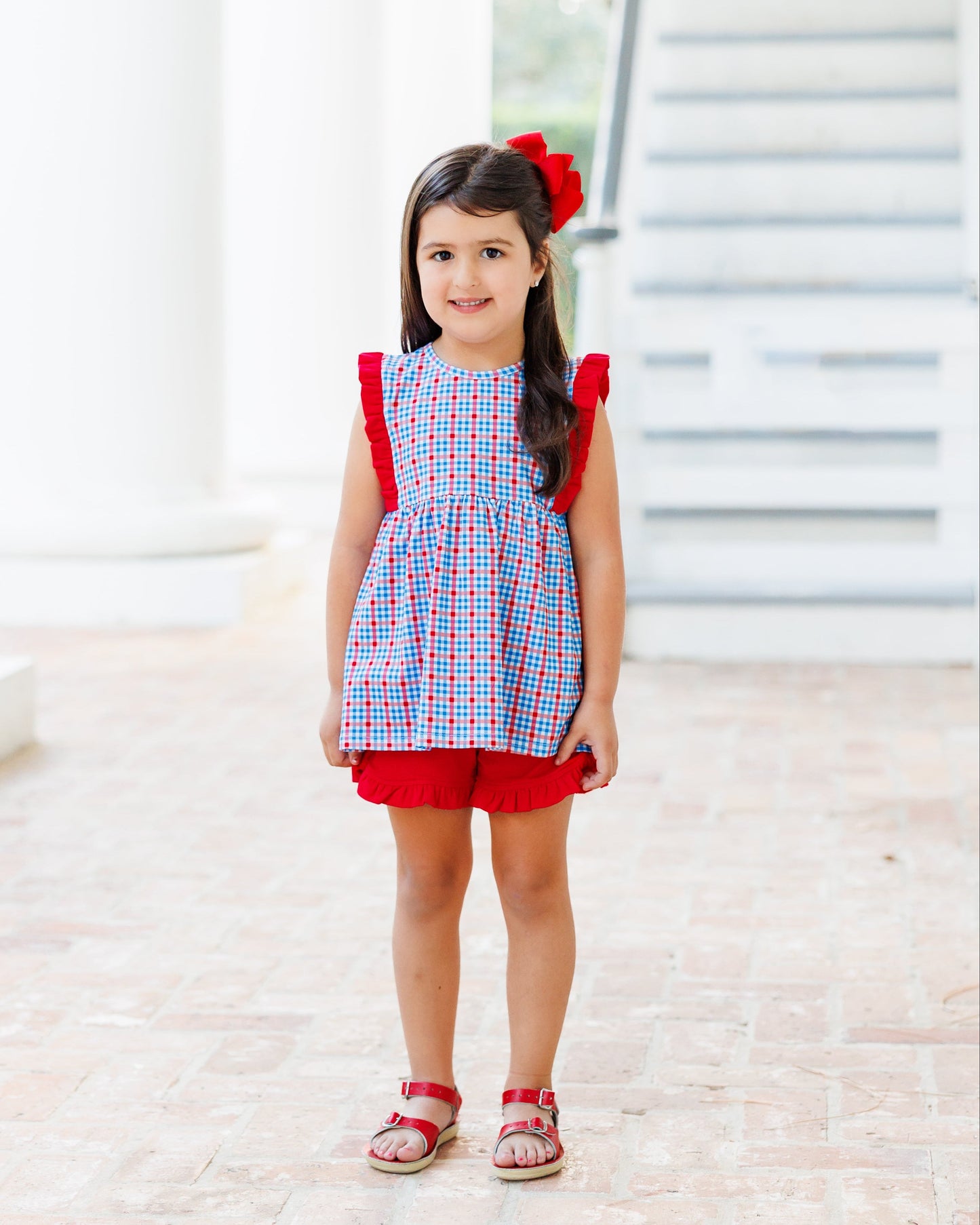 Patriotic Plaid Evie Short Set