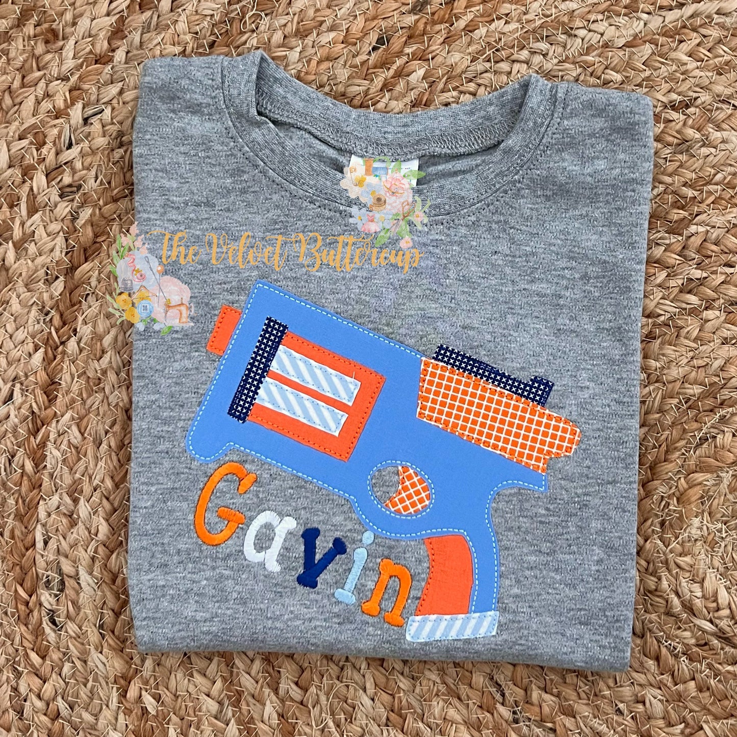 Nerf Gun Appliqué Design with Name