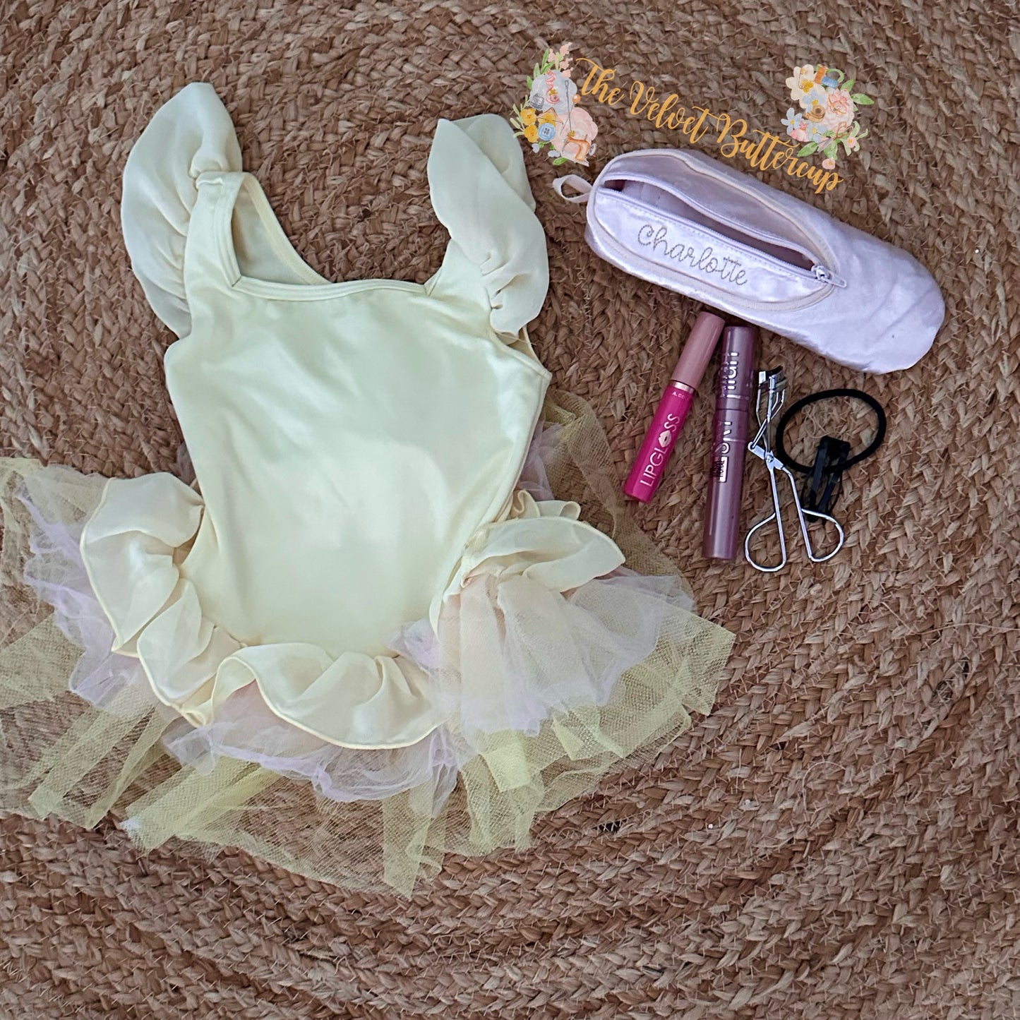 Ballet Shoe Zip Pouch with Embroidered Name