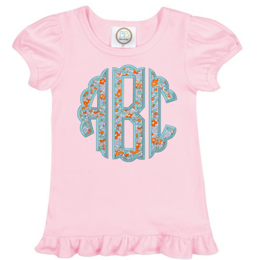 Monogram Appliqué Floral Fabric (Matches Pumpkin Stack Floral)