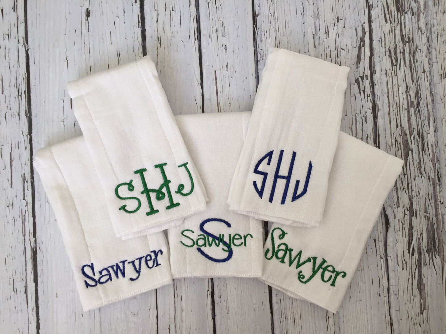 Monogram Baby Shower Set - Monogram Baby Set - Monogram Baby Gown Set