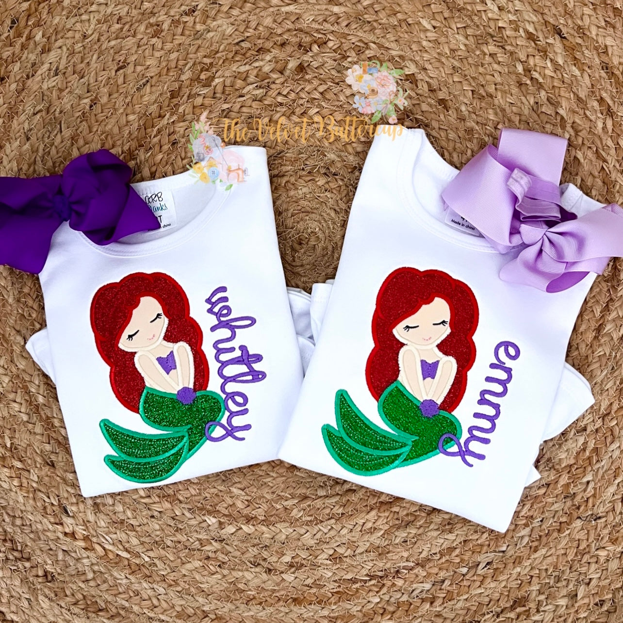 Mermaid Princess Appliqué Shirt with Name
