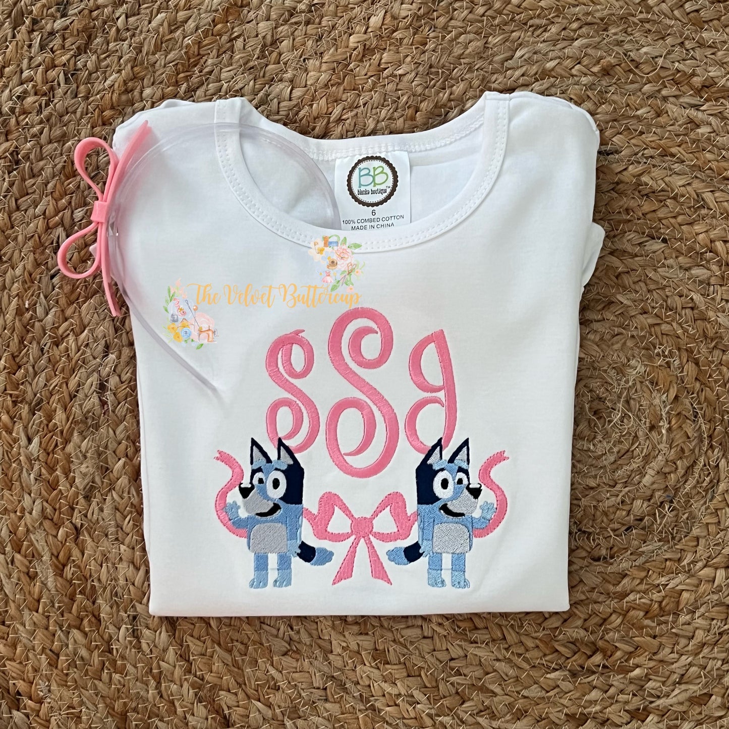 Bluey Monogram Frame with Bow