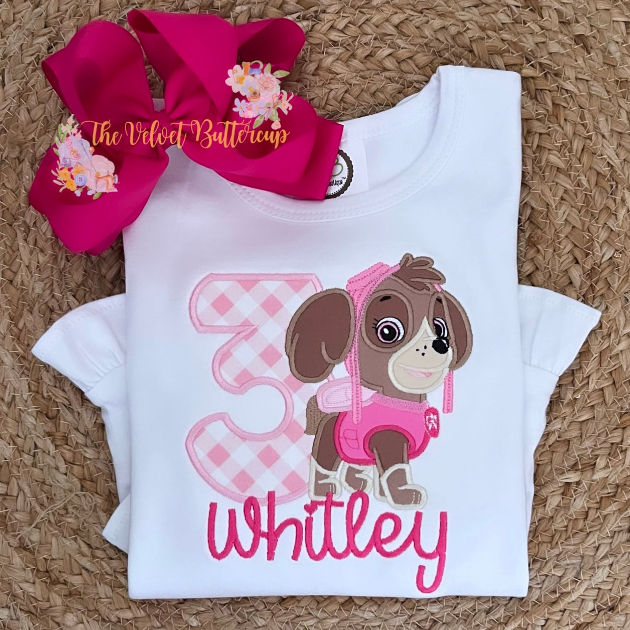 Skye Pup Appliqué Birthday Shirt