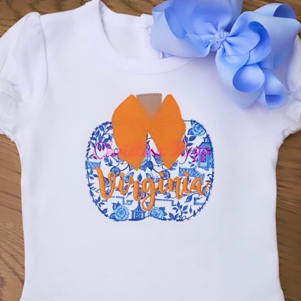 Blue Chinoiseries Pumpkin with Bow