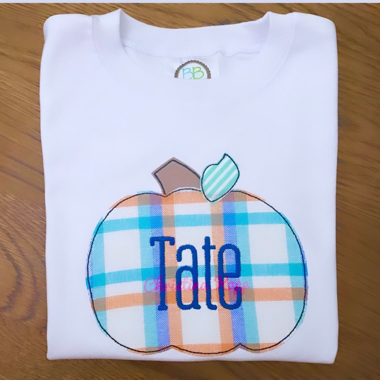 Boys Plaid Pumpkin Tee