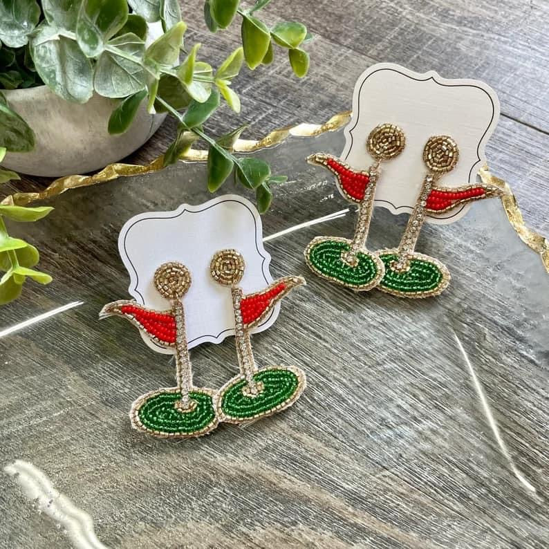 Golf Beaded Earrings