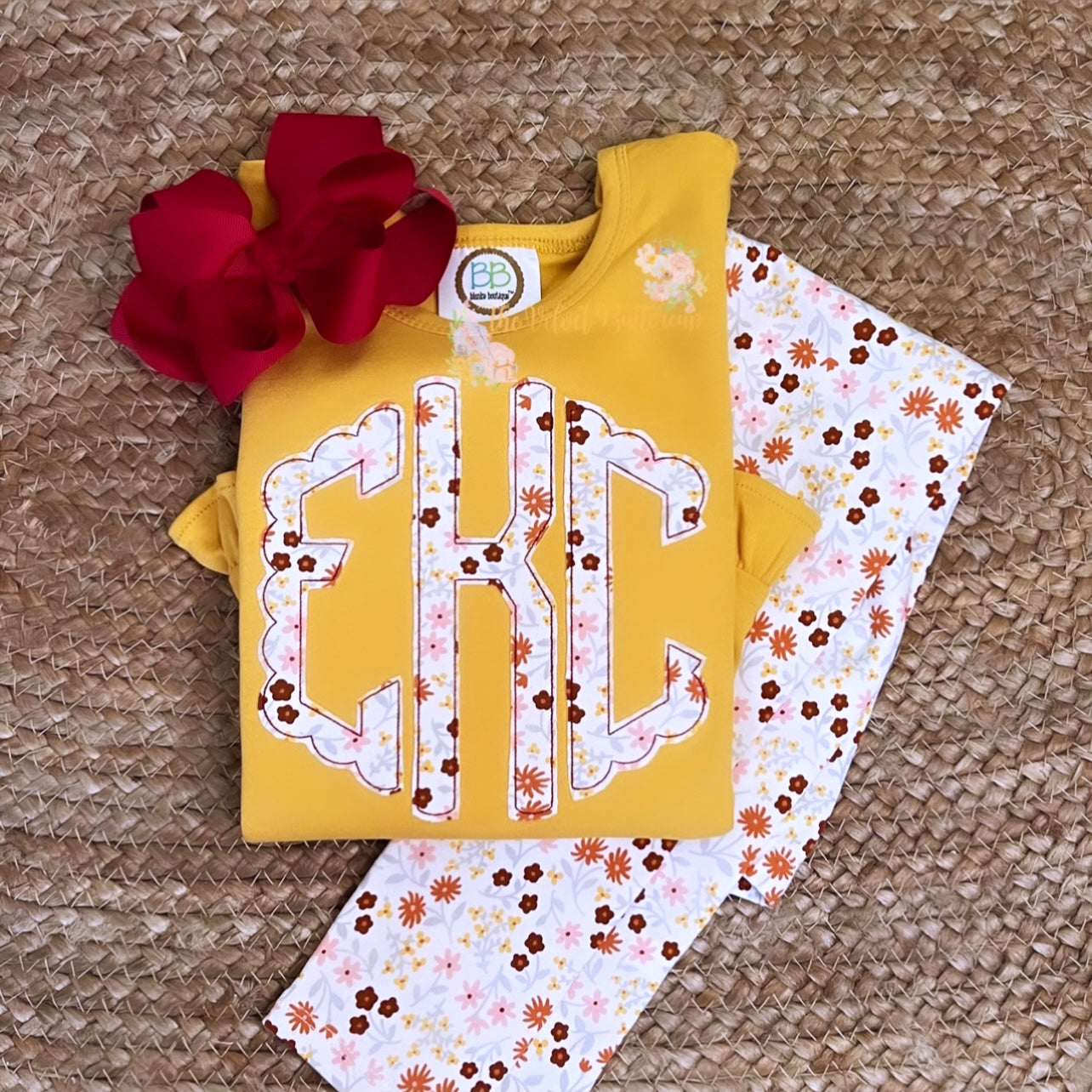 Fall Scallop Appliqué Monogram Tee