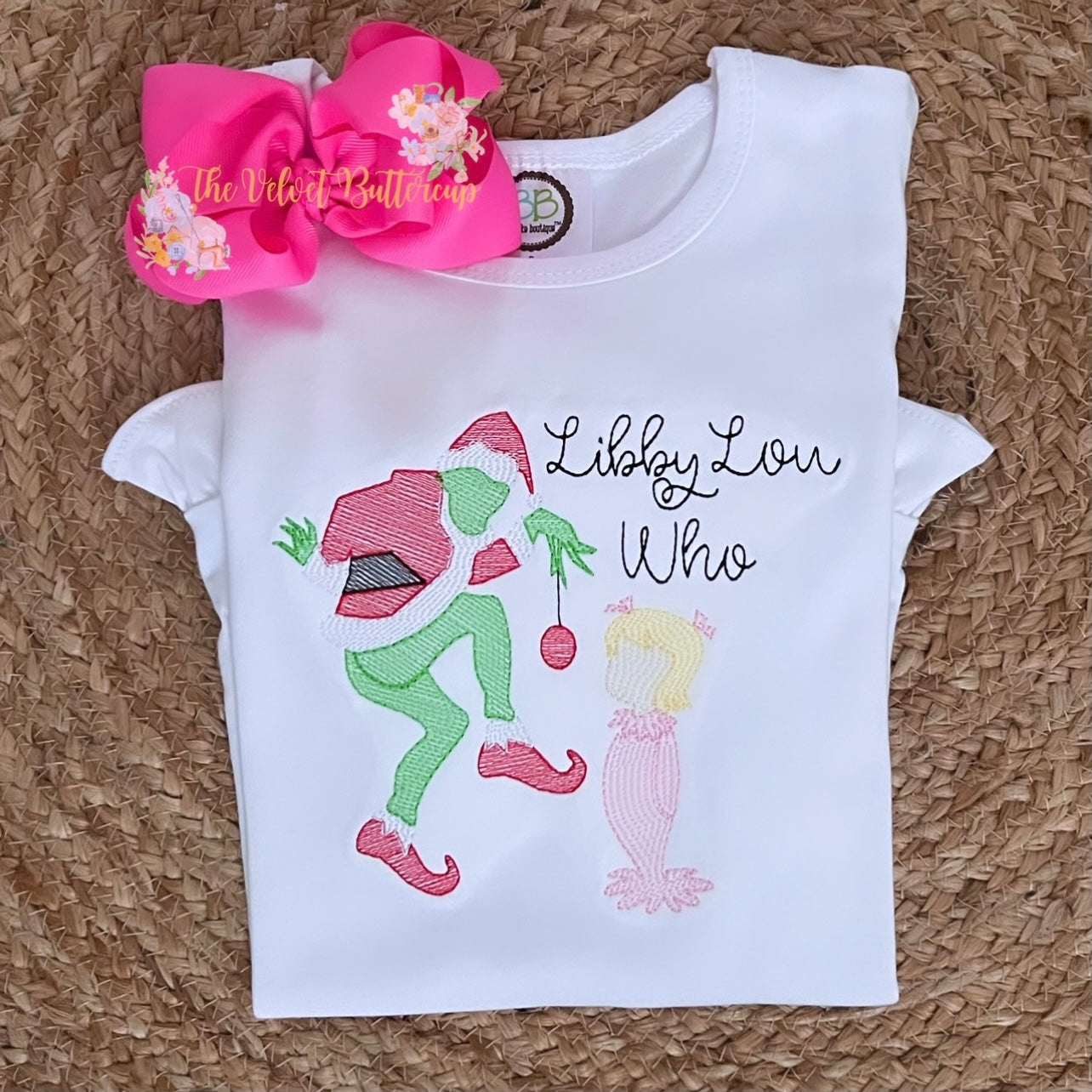 Cindy Lou Who Embroidered Christmas Shirt