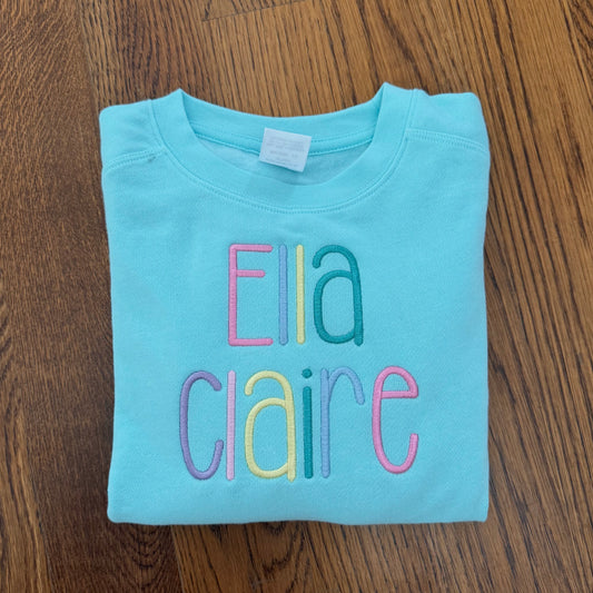 Rainbow Name Embroidered Sweatshirt