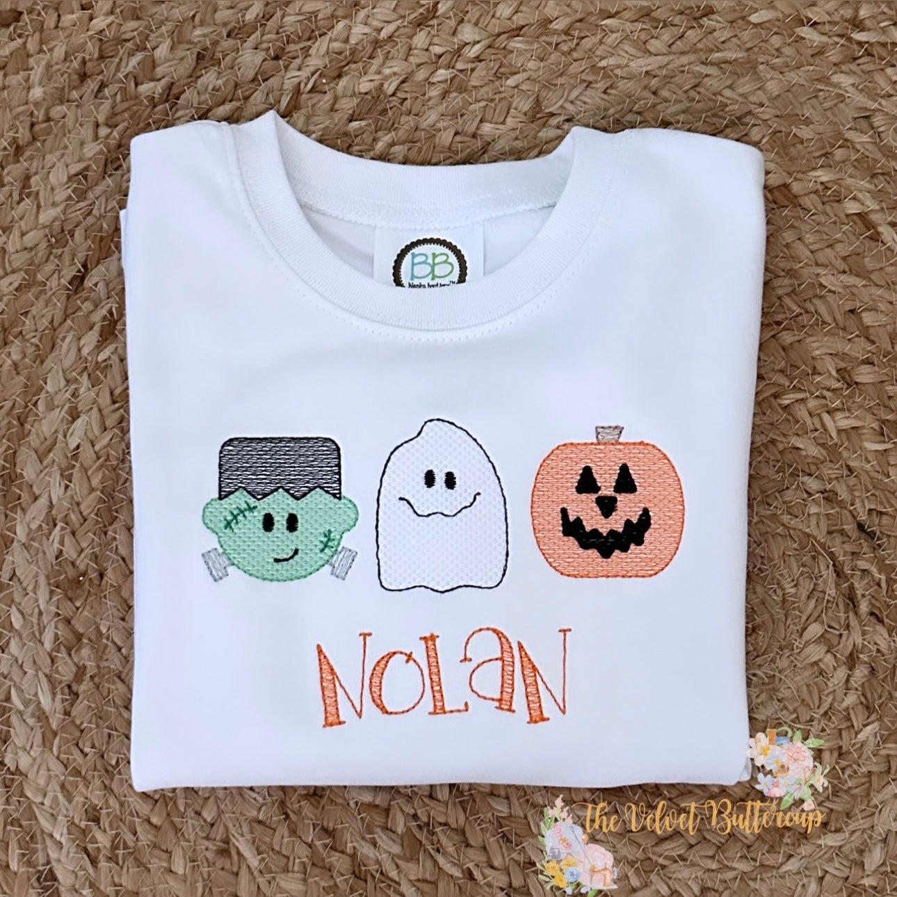 Boys Halloween Sketch Trio Shirt with Name