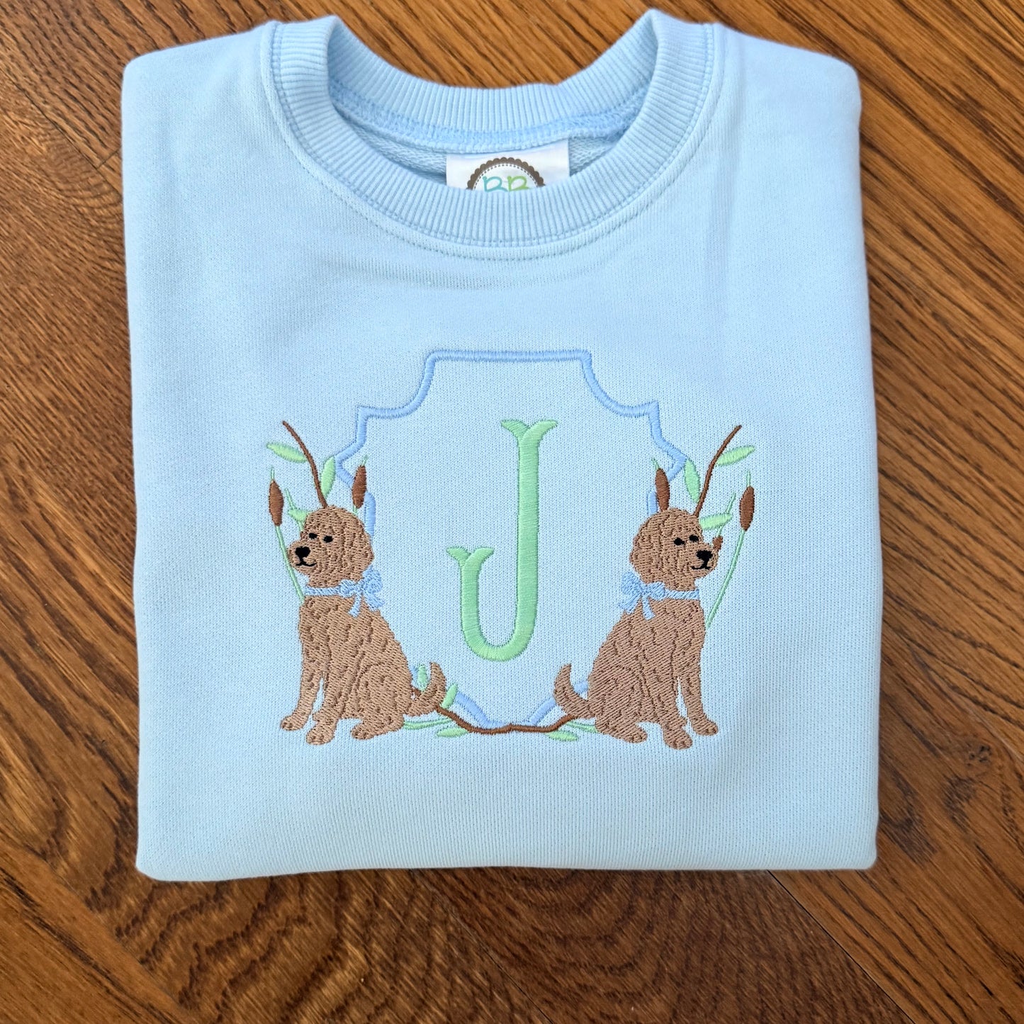 Goldendoodle Embroidered Monogram Crest