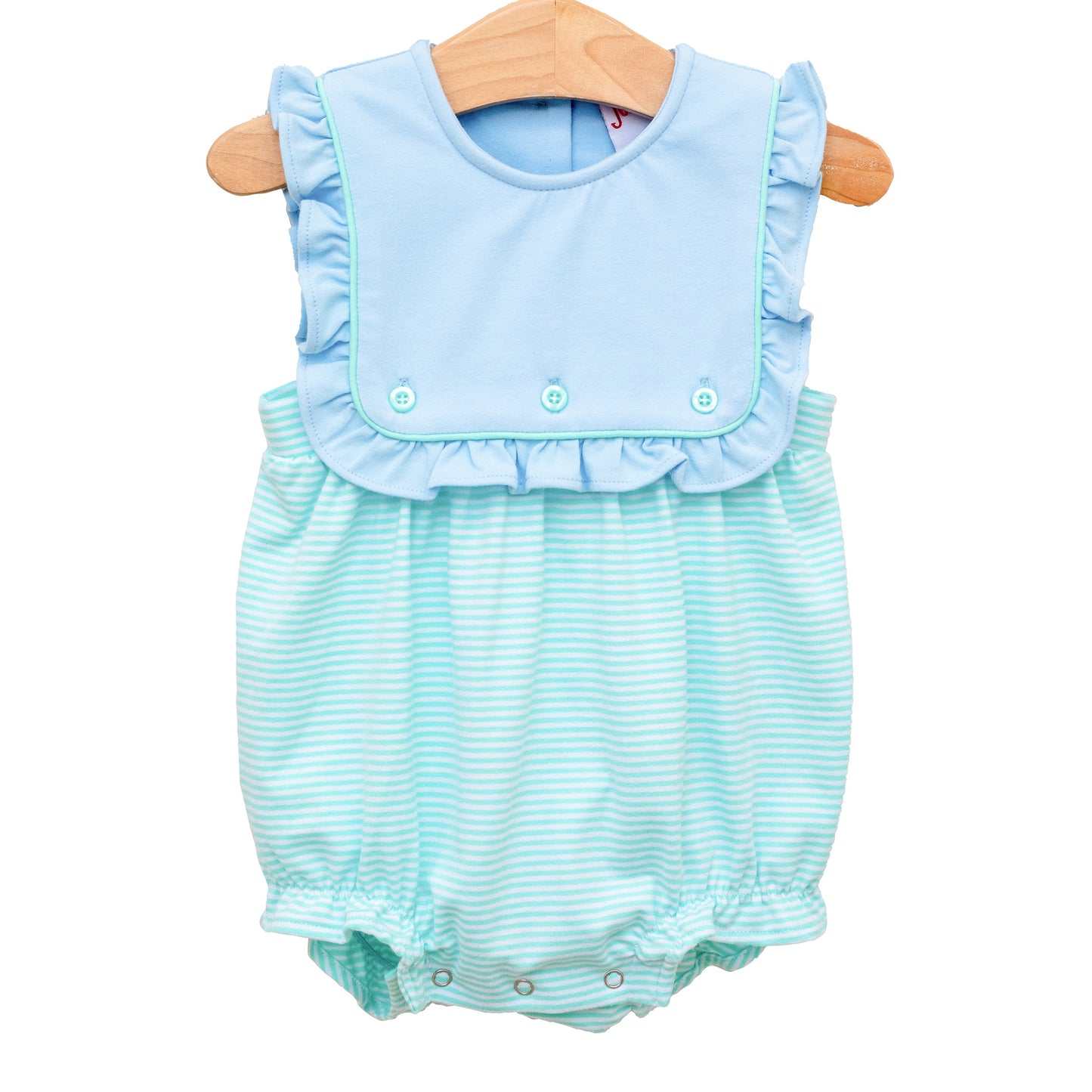 Amelia Bubble - Light Blue with Mint Stripe