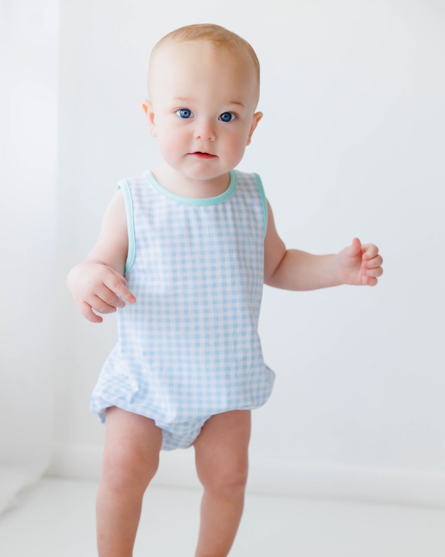 Avery Bubble - Light Blue Gingham & Mint