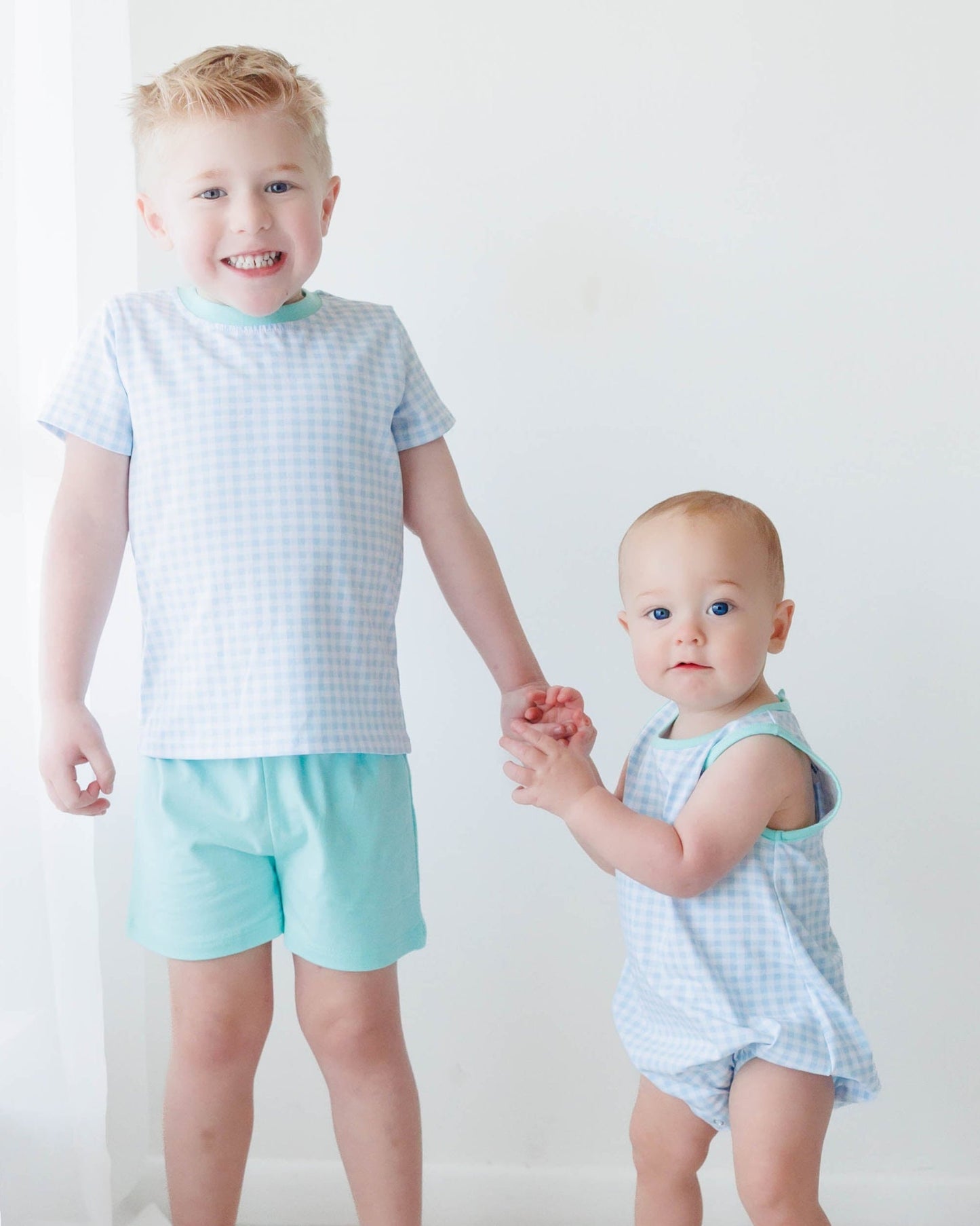 Avery Bubble - Light Blue Gingham & Mint