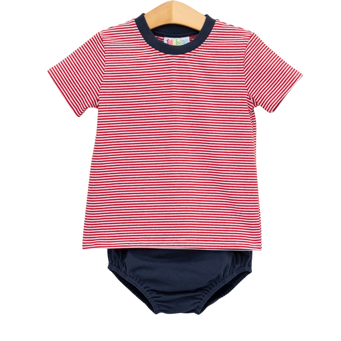 Avery Diaper Set - Red Stripe and Navy