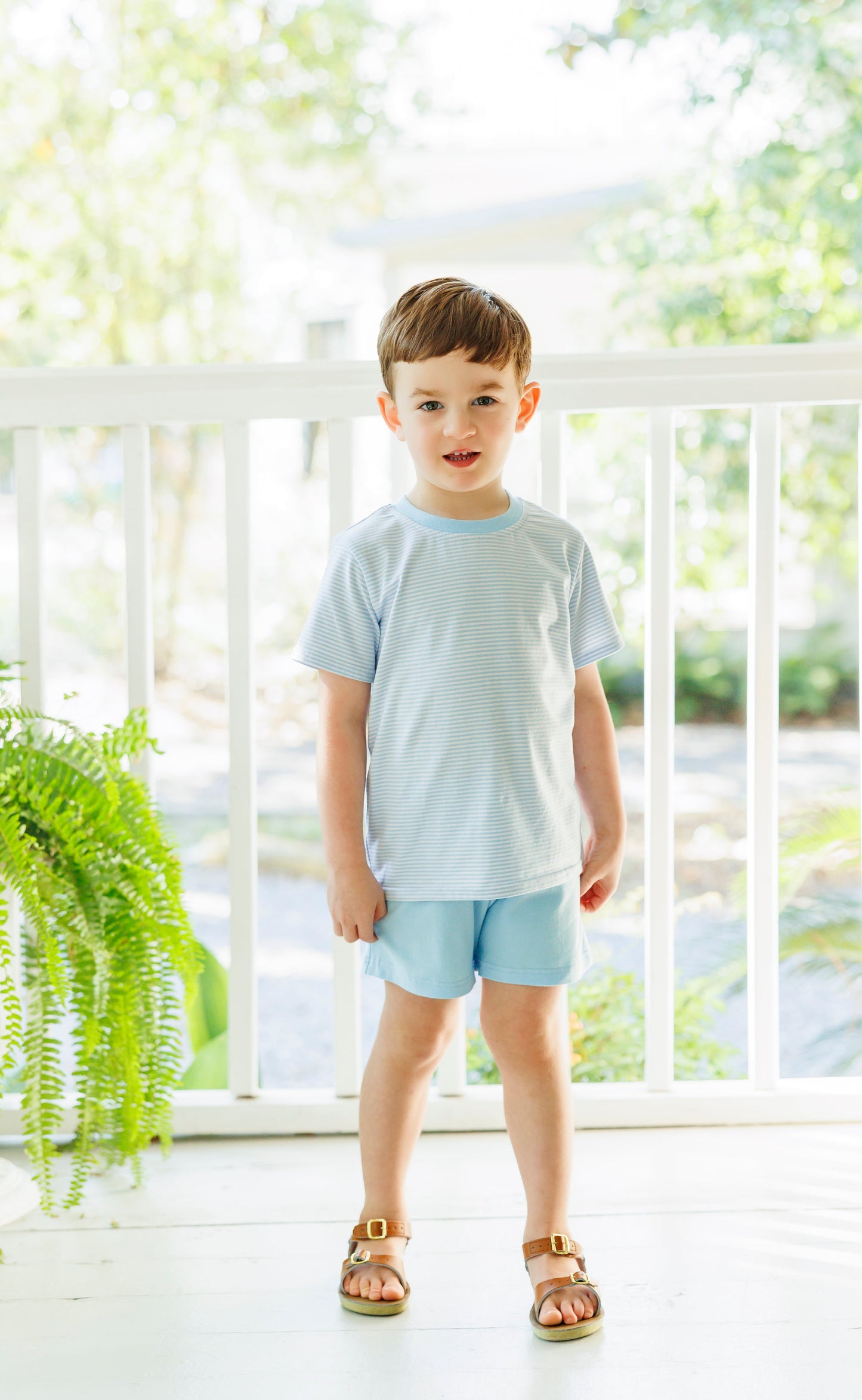 Avery Short Set - Light Blue Stripe