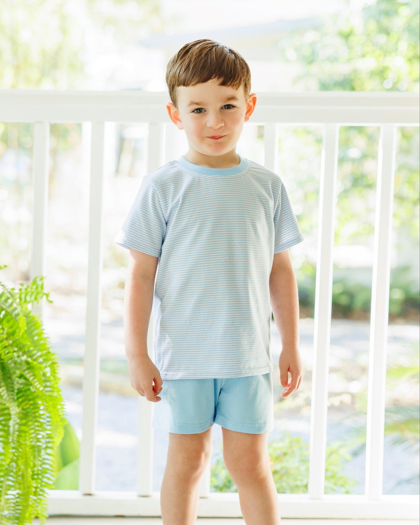 Avery Short Set - Light Blue Stripe