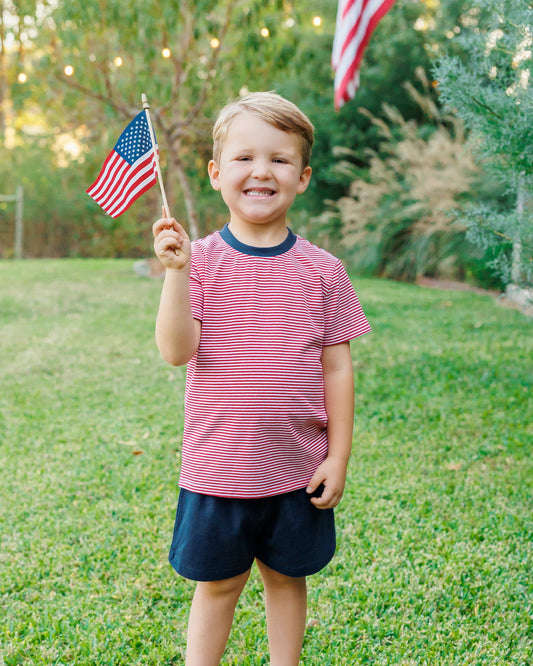 Avery Short Set - Red Stripe and Navy
