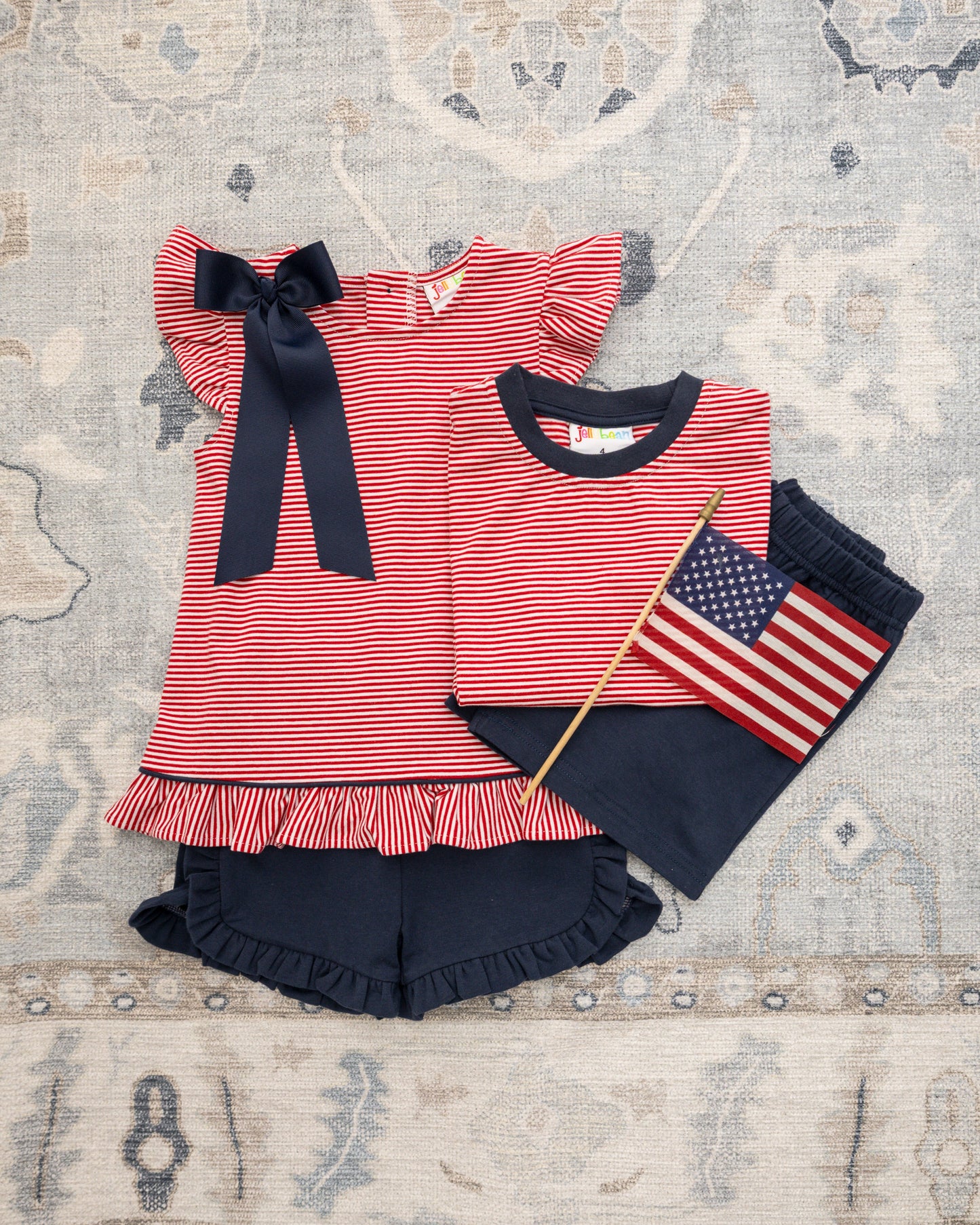 Avery Short Set - Red Stripe and Navy