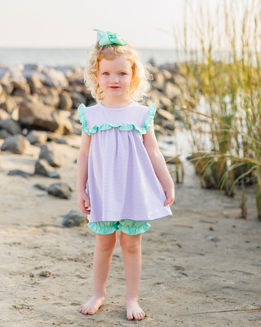 Bella Bloomer Set - Lavender Stripe and Mint