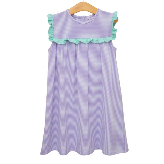 Bella Dress - Lavender Stripe and Mint