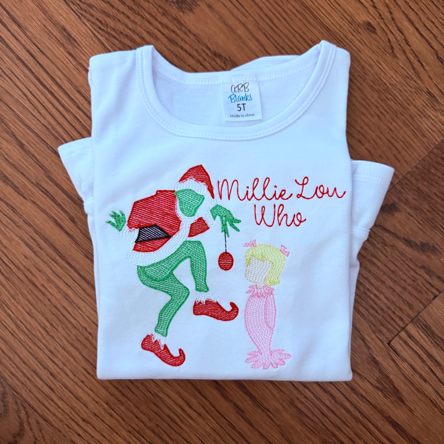 Cindy Lou Who Embroidered Christmas Shirt