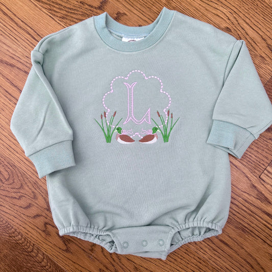 Mallard Embroidered Frame with Bow