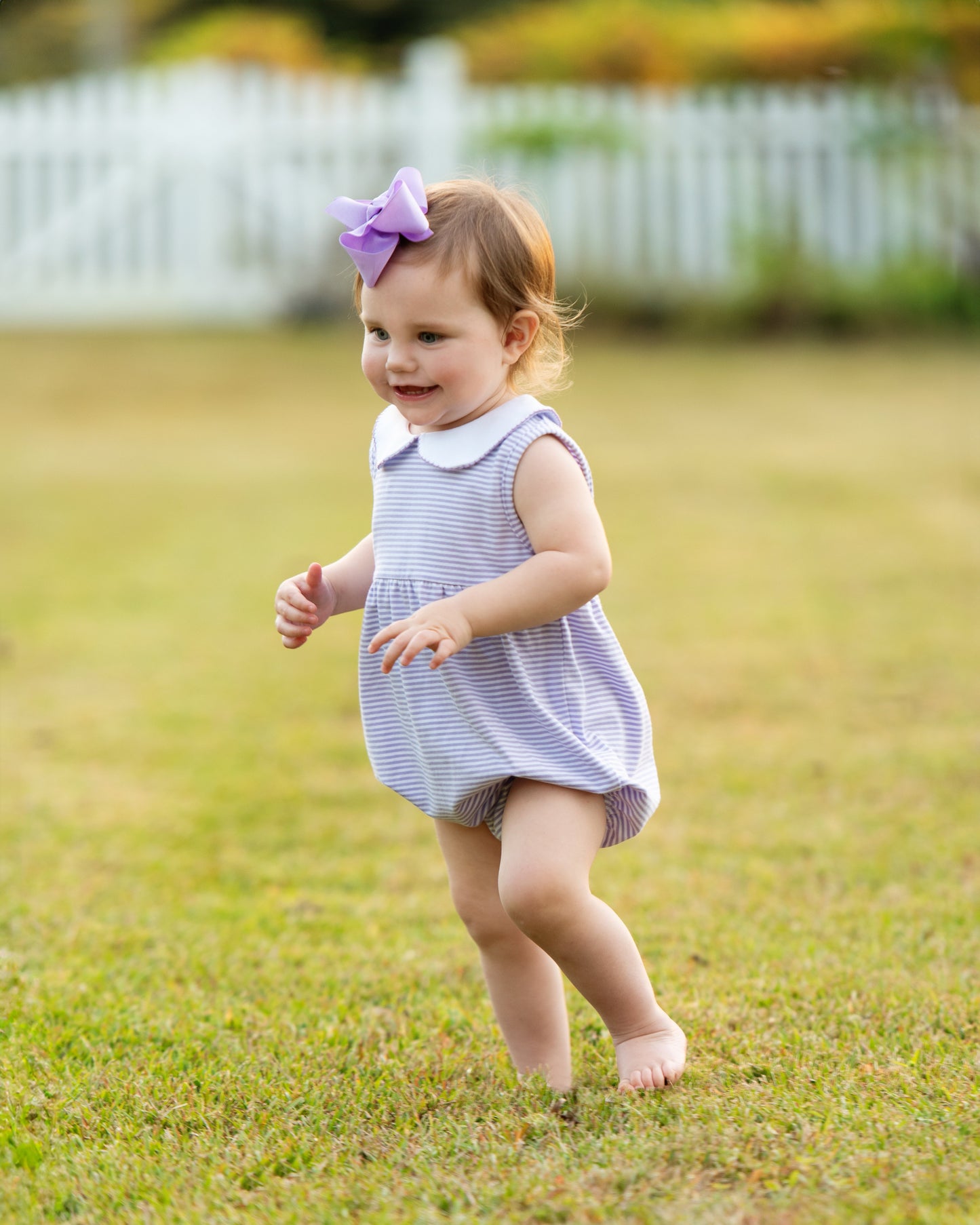 Charlotte Sleeveless Bubble - Lavender Stripe