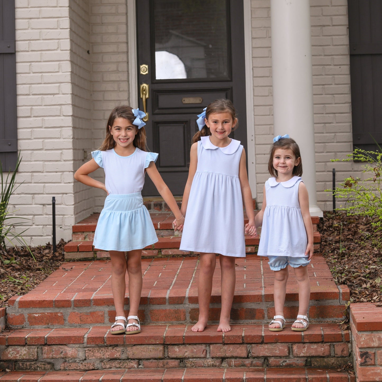 Charlotte Sleeveless Dress - Light Blue Stripe