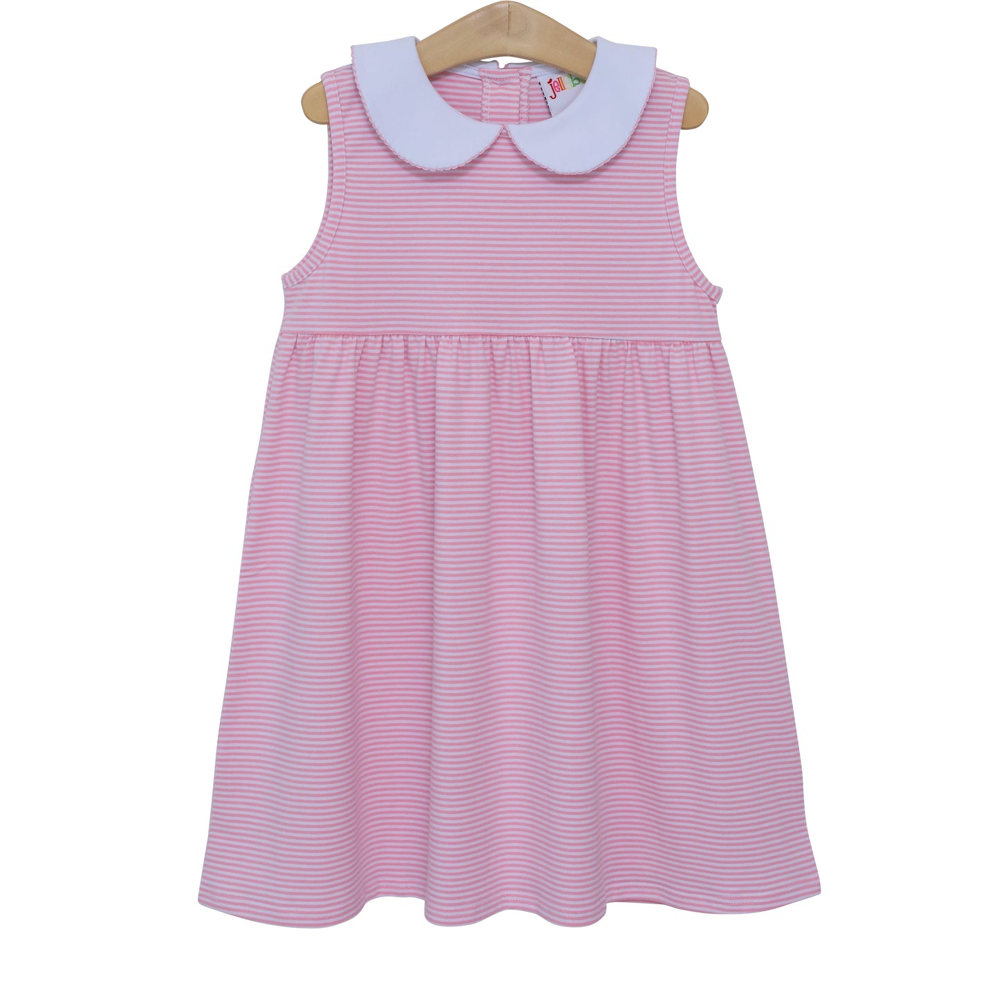 Charlotte Sleeveless Dress - Light Pink Stripe