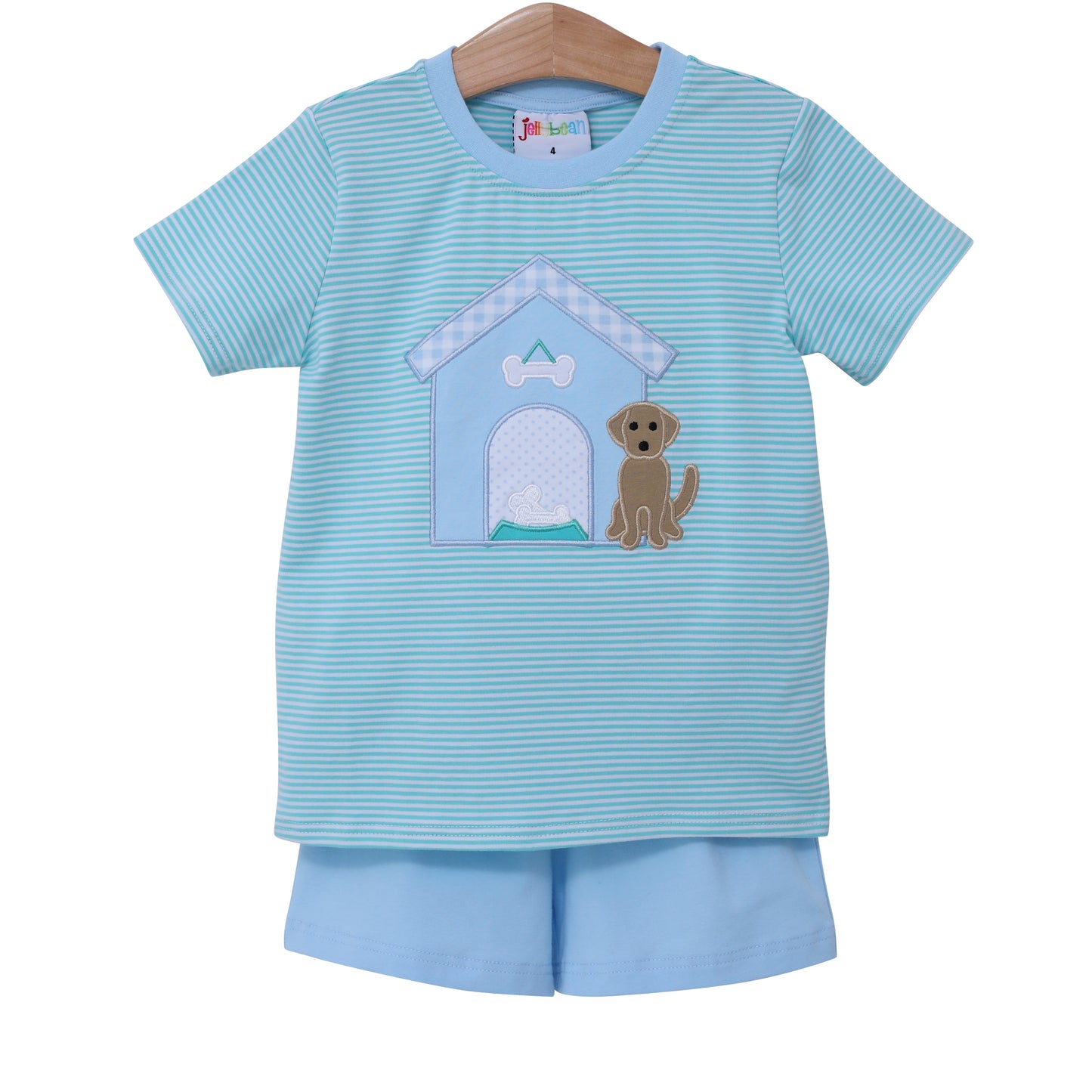 Dog House Applique Shorts Set