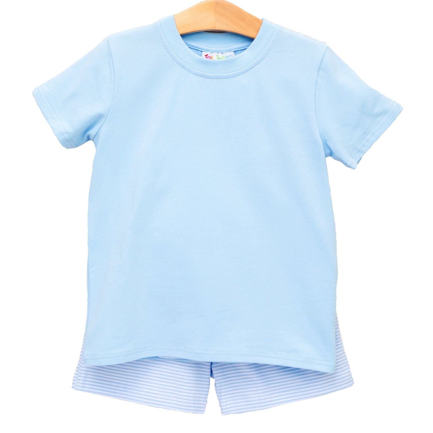 Drew Short Set - Light Blue with Light Blue Stripe