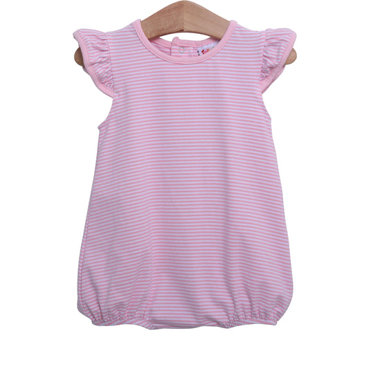 Flutter Sleeve Bubble - Light Pink Stripe