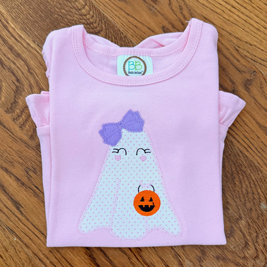 Halloween Ghost Appliqué Shirt