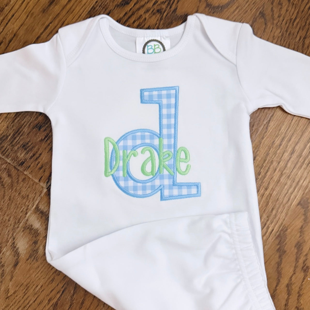 Baby Layette - Monogrammed Gown - Baby Gown - Ruffle Baby Gown - Baby Shower Gift - Girls Baby Gown - Soft Baby Gown - Personalized Gown