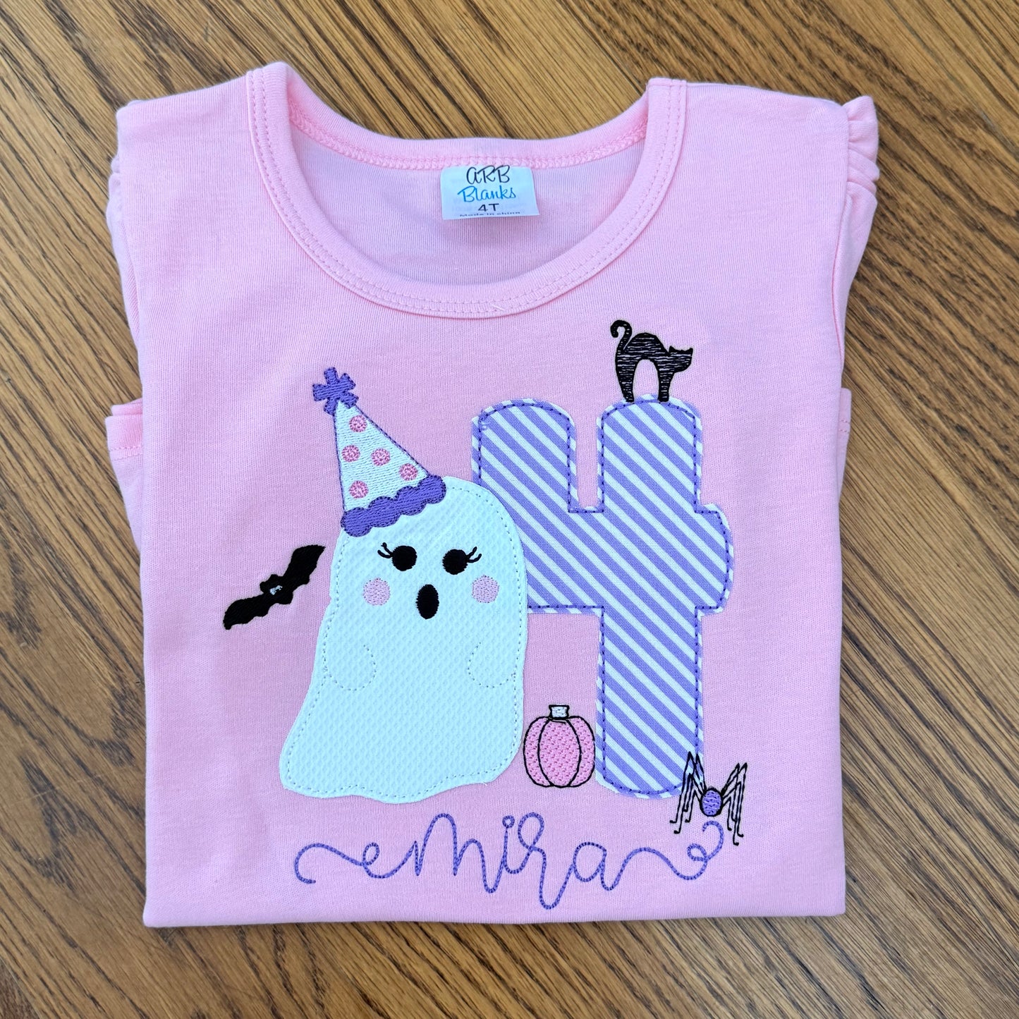 Spooky Ghost Birthday Appliqué Shirt